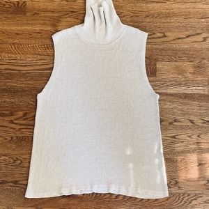 Metallic Gold Turtleneck Sleeveless Sweater EUC women's xl